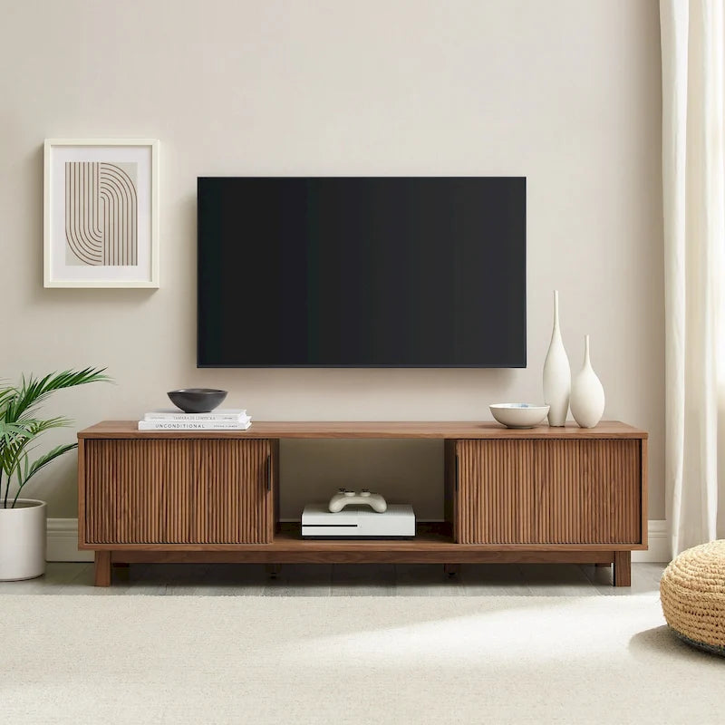 Mobile TV moderno con ante scanalate