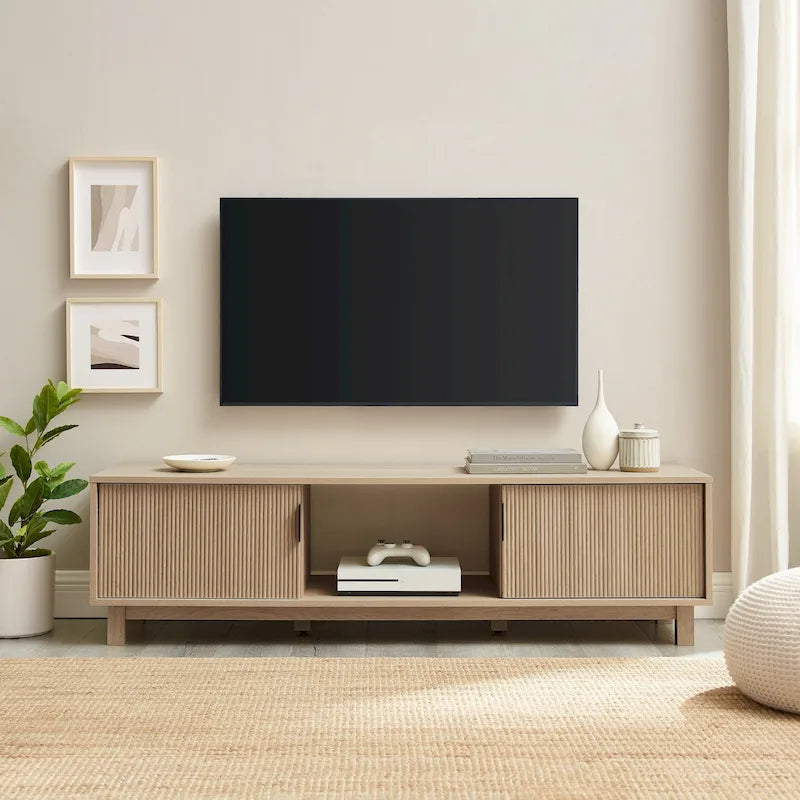 Mobile TV moderno con ante scanalate