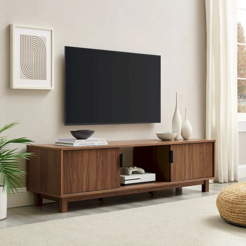 Mobile TV moderno con ante scanalate