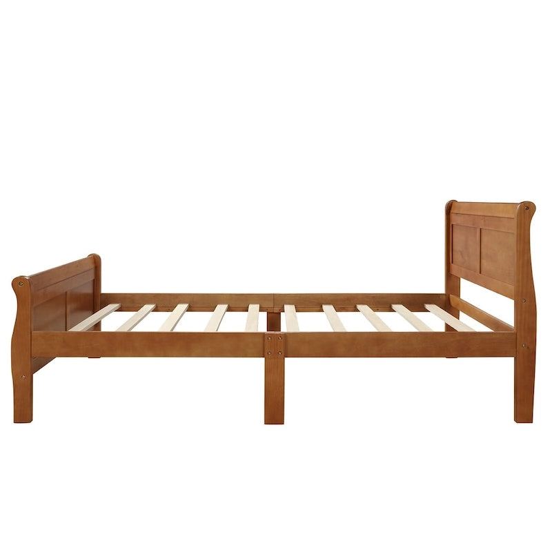 Base letto a piattaforma in legno Letto singolo con testiera/pediera/supporto a doghe in legno