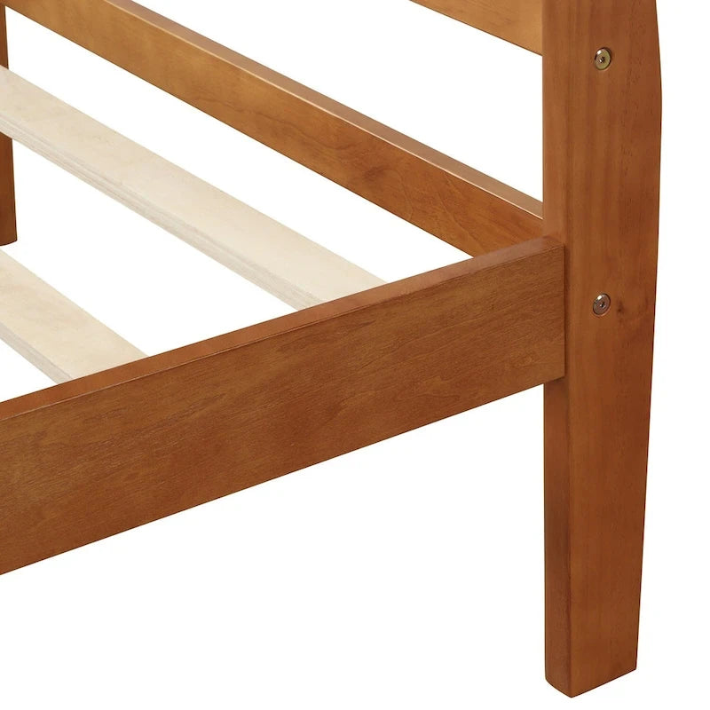 Base letto a piattaforma in legno Letto singolo con testiera/pediera/supporto a doghe in legno