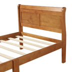 Base letto a piattaforma in legno Letto singolo con testiera/pediera/supporto a doghe in legno