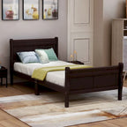 Base letto a piattaforma in legno Letto singolo con testiera/pediera/supporto a doghe in legno