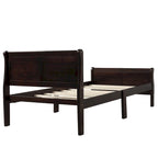 Base letto a piattaforma in legno Letto singolo con testiera/pediera/supporto a doghe in legno