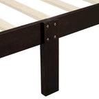 Base letto a piattaforma in legno Letto singolo con testiera/pediera/supporto a doghe in legno