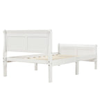 Base letto a piattaforma in legno Letto singolo con testiera/pediera/supporto a doghe in legno