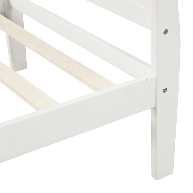 Base letto a piattaforma in legno Letto singolo con testiera/pediera/supporto a doghe in legno