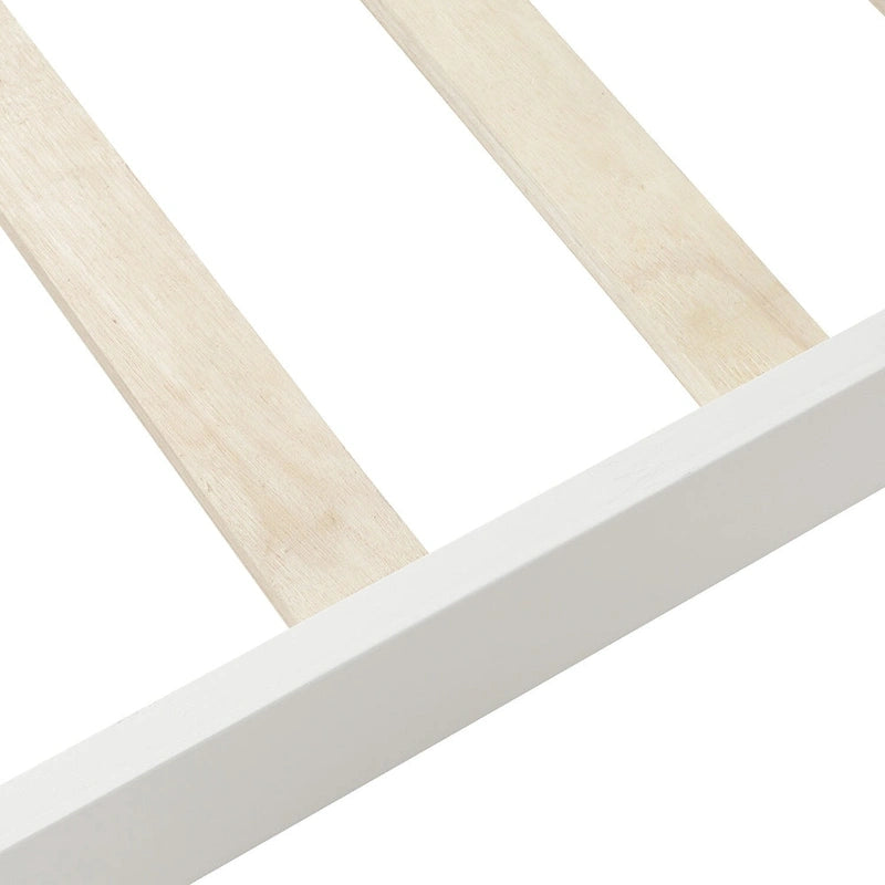 Base letto a piattaforma in legno Letto singolo con testiera/pediera/supporto a doghe in legno