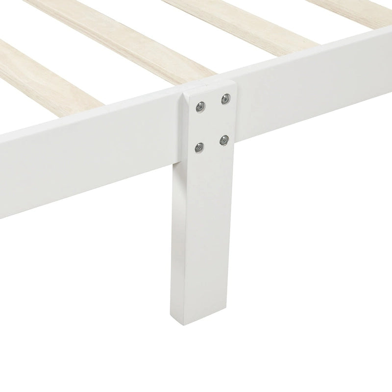 Base letto a piattaforma in legno Letto singolo con testiera/pediera/supporto a doghe in legno
