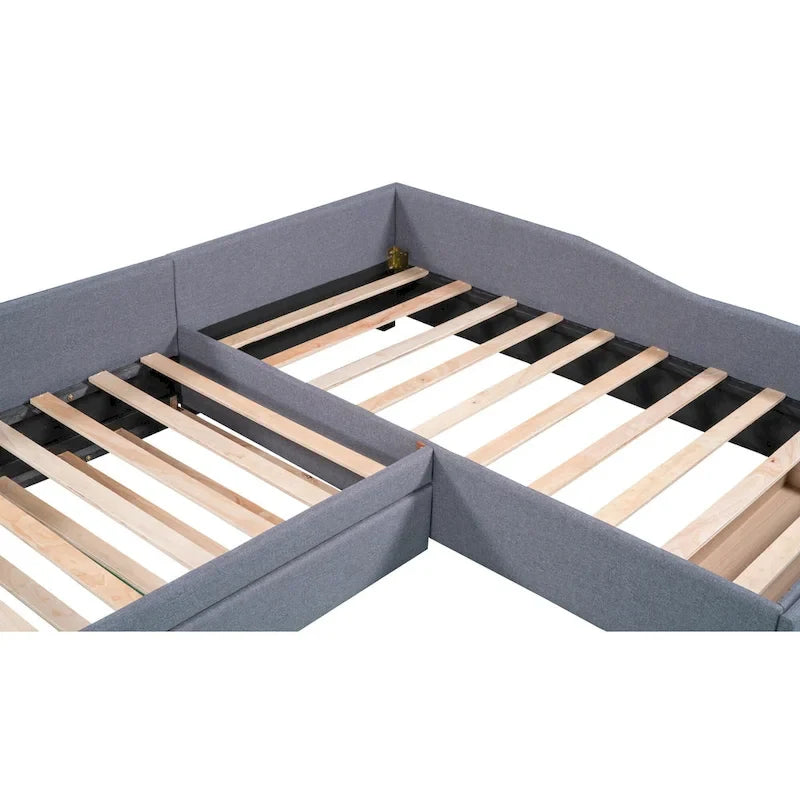 Divano letto singolo con cassetto, struttura letto in legno, doppia rete estraibile imbottita, non richiede box spring per ragazzi