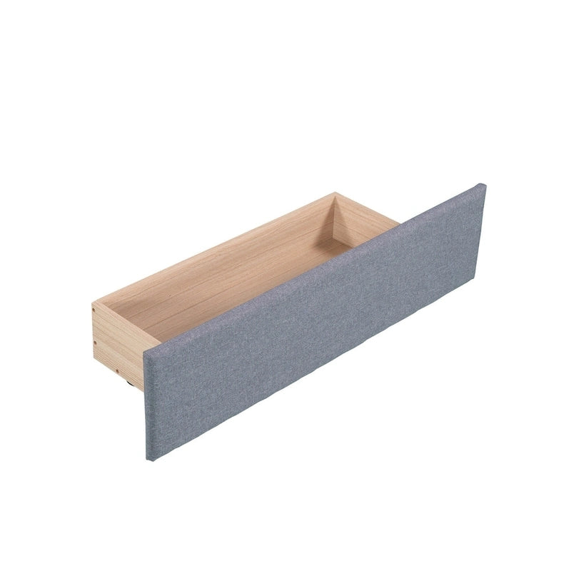 Divano letto singolo con cassetto, struttura letto in legno, doppia rete estraibile imbottita, non richiede box spring per ragazzi