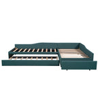 Divano letto singolo con cassetto, struttura letto in legno, doppia rete estraibile imbottita, non richiede box spring per ragazzi