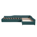 Divano letto singolo con cassetto, struttura letto in legno, doppia rete estraibile imbottita, non richiede box spring per ragazzi