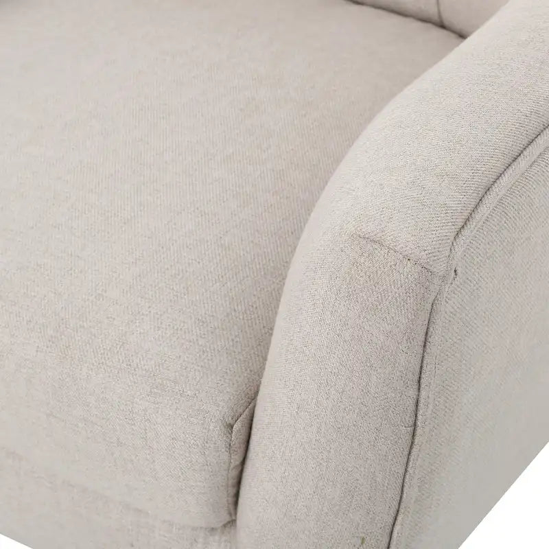 Moderna Poltrona a Orecchioni con Schienale Alto 32.5, Rivestita e Capitonnè, con Gambe in Legno di Caucciù