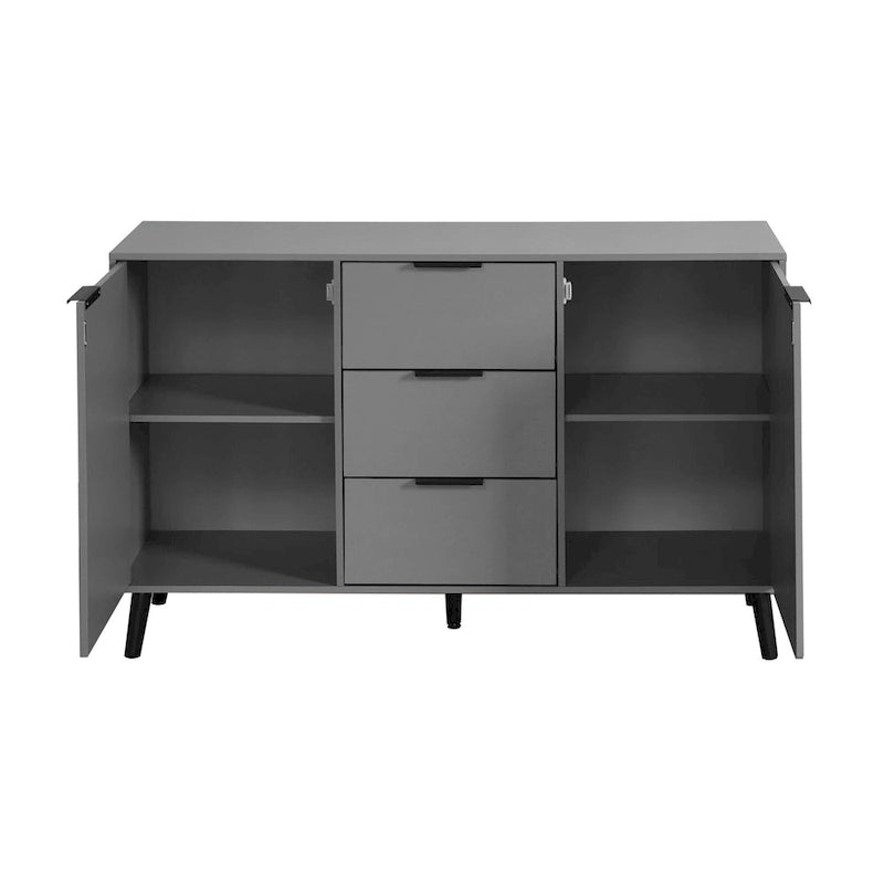 Mobile buffet credenza moderno con 2 ante, ripiani e 3 cassetti
