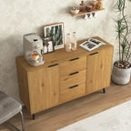 Mobile buffet credenza moderno con 2 ante, ripiani e 3 cassetti