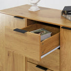 Mobile buffet credenza moderno con 2 ante, ripiani e 3 cassetti