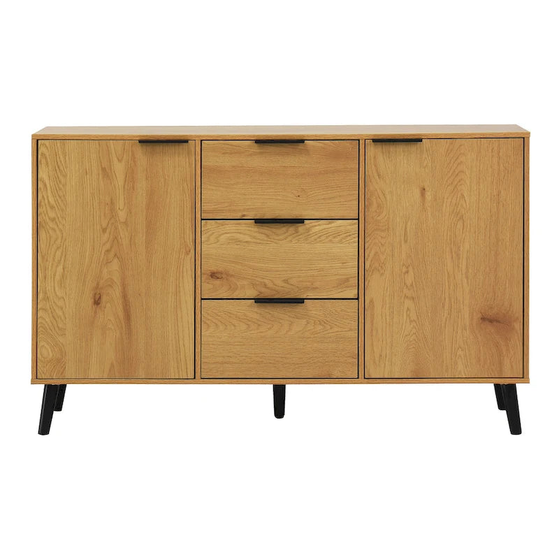 Mobile buffet credenza moderno con 2 ante, ripiani e 3 cassetti