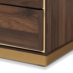 Comò moderno e contemporaneo in legno a 8 cassetti con base in metallo