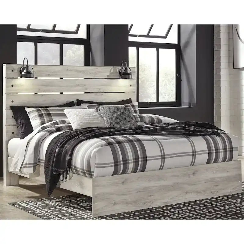 Letto in legno sbiancato