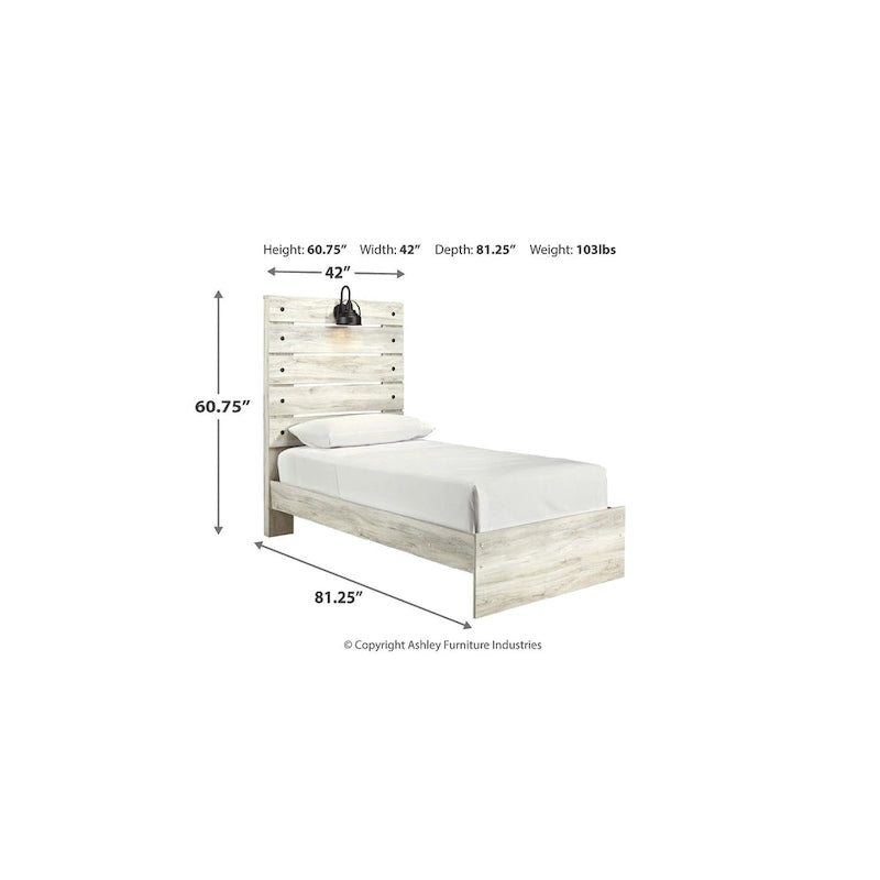 Letto in legno sbiancato