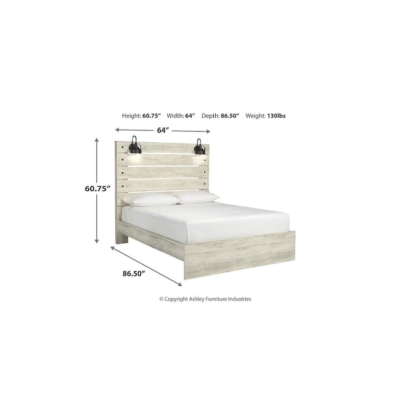 Letto in legno sbiancato