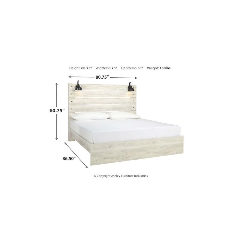 Letto in legno sbiancato