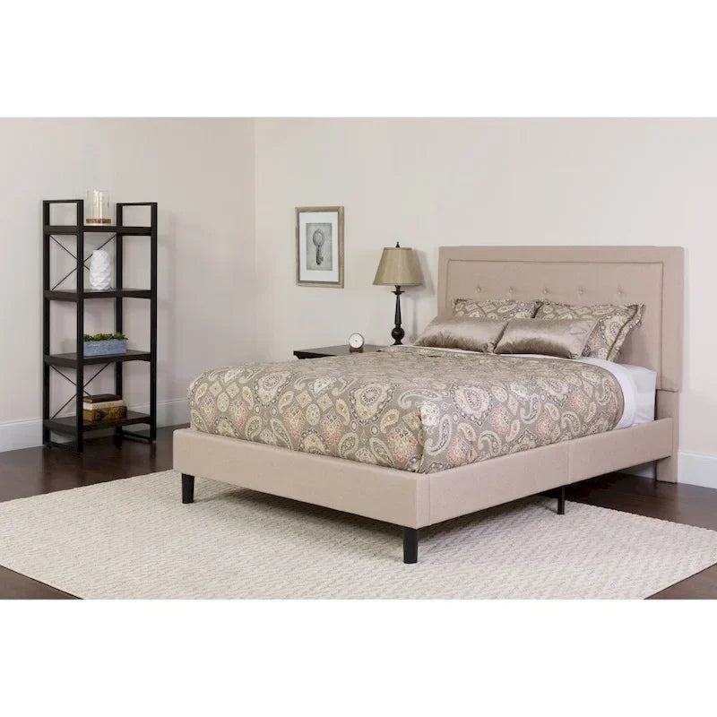 Letto a piattaforma trapuntato e materasso a molle insacchettate in memory foam