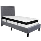 Letto a piattaforma trapuntato e materasso a molle insacchettate in memory foam