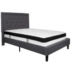 Letto a piattaforma trapuntato e materasso a molle insacchettate in memory foam