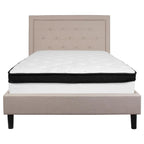 Letto a piattaforma trapuntato e materasso a molle insacchettate in memory foam