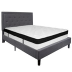 Letto a piattaforma trapuntato e materasso a molle insacchettate in memory foam