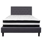 Letto a piattaforma trapuntato e materasso a molle insacchettate in memory foam