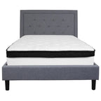 Letto a piattaforma trapuntato e materasso a molle insacchettate in memory foam