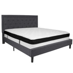 Letto a piattaforma trapuntato e materasso a molle insacchettate in memory foam