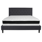 Letto a piattaforma trapuntato e materasso a molle insacchettate in memory foam