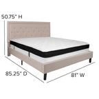 Letto a piattaforma trapuntato e materasso a molle insacchettate in memory foam