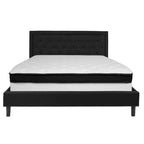 Letto a piattaforma trapuntato e materasso a molle insacchettate in memory foam