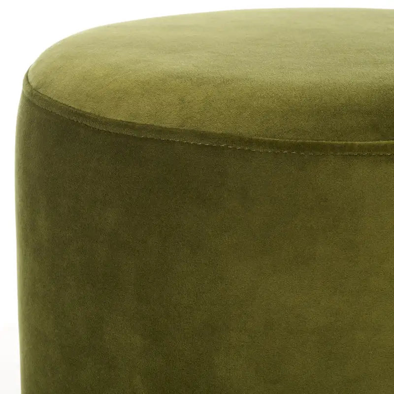 Pouf in velluto con base in ottone - blu navy/ottone