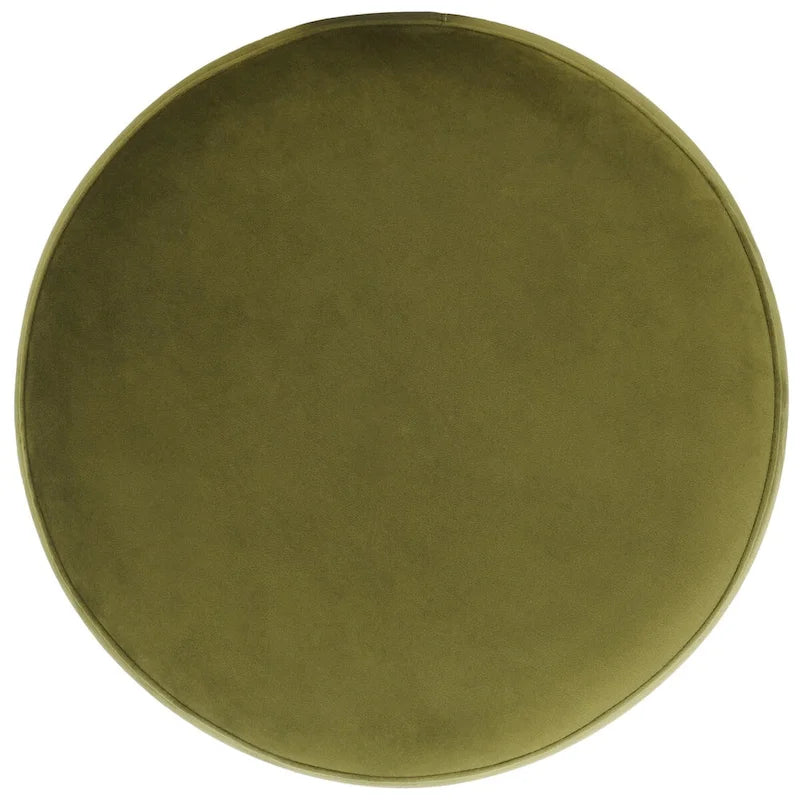 Pouf in velluto con base in ottone - blu navy/ottone