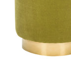 Pouf in velluto con base in ottone - blu navy/ottone