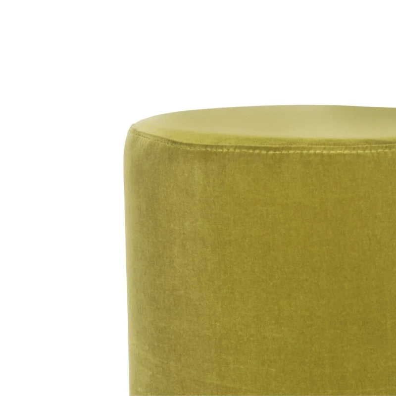 Pouf in velluto con base in ottone - blu navy/ottone