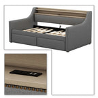 Moderno ed elegante divano letto singolo imbottito con contenitore e finiture borchiate