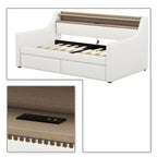 Moderno ed elegante divano letto singolo imbottito con contenitore e finiture borchiate