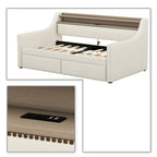 Moderno ed elegante divano letto singolo imbottito con contenitore e finiture borchiate