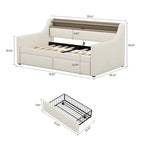 Moderno ed elegante divano letto singolo imbottito con contenitore e finiture borchiate