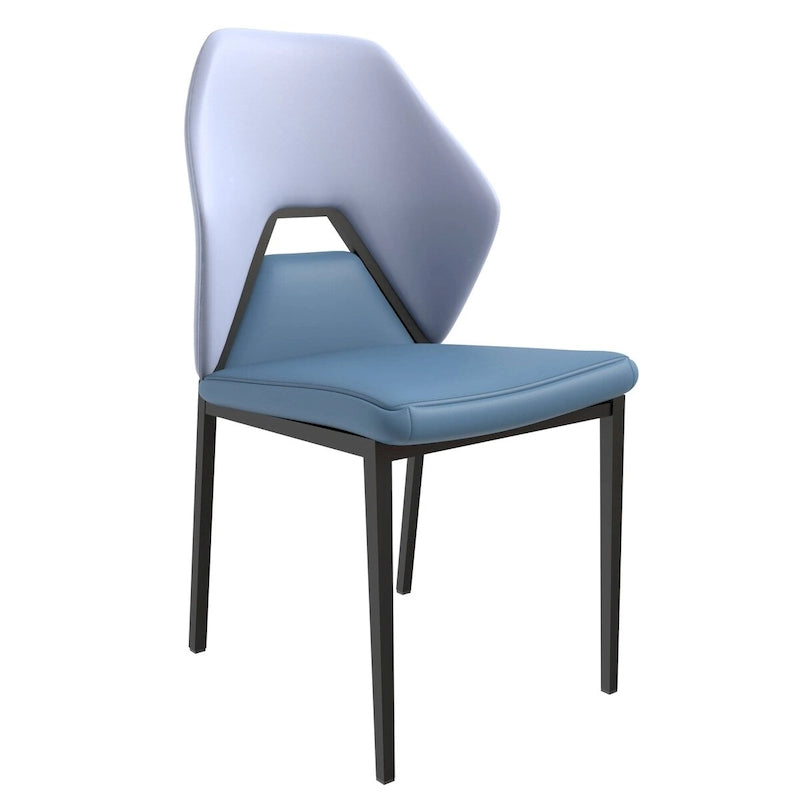Sedia da pranzo in pelle con struttura in ferro nero, imbottita, moderna, per cucina