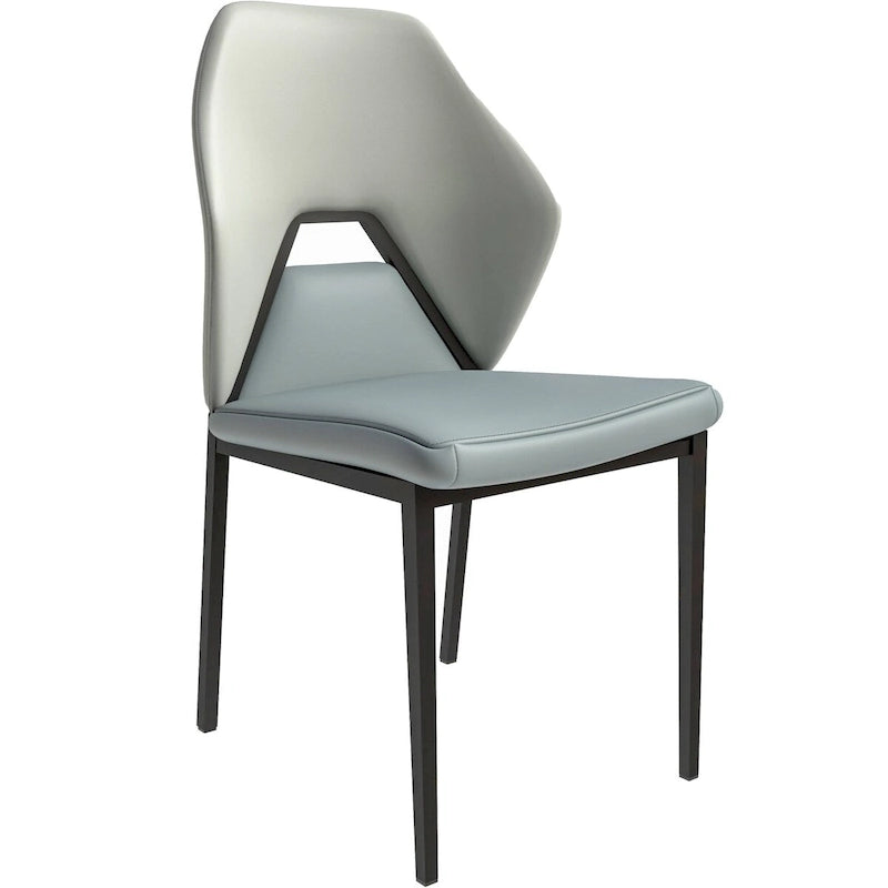 Sedia da pranzo in pelle con struttura in ferro nero, imbottita, moderna, per cucina