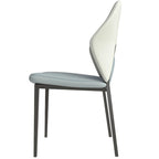 Sedia da pranzo in pelle con struttura in ferro nero, imbottita, moderna, per cucina