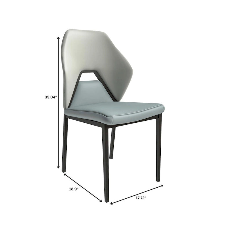 Sedia da pranzo in pelle con struttura in ferro nero, imbottita, moderna, per cucina